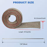 Nilight Titanium Spark Plug Wire Heat Shield Sleeve 1 Inch ID x 10' | 3632°F Heat Protection Cover for Fuel Line, Wire Loom, Brake Cable & Diesel Heater Exhaust, view 2