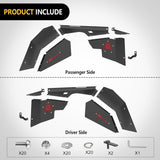 Nilight TJ Front Inner Fender Liners Fit for 1997 1998 1999 2000 2001 2002 2003 2004 2005 2006 Jeep Wrangler TJ & LJ, 2PCS Offroad Powder Coated Steel Splash Mud Guard Wheel Well Liner Covers, view 3