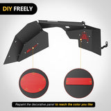 Nilight TJ Front Inner Fender Liners Fit for 1997 1998 1999 2000 2001 2002 2003 2004 2005 2006 Jeep Wrangler TJ & LJ, 2PCS Offroad Powder Coated Steel Splash Mud Guard Wheel Well Liner Covers, view 6