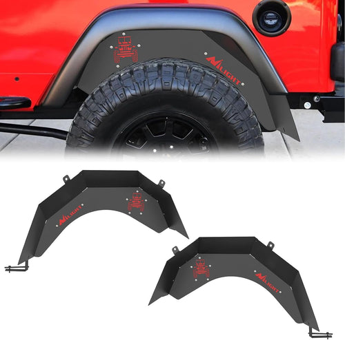 Nilight TJ Rear Inner Fender Liners Fit for 1997 1998 1999 2000 2001 2002 2003 2004 2005 2006 Jeep Wrangler TJ & LJ 2PCS Offroad Powder Coated Steel Splash Mud Guard Wheel Well Liner Covers
