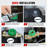 Nilight Top Post Battery Switch Heavy Duty 12DVC 125A Negative Kill Power Master Cut Off Isolator with Green Knob Quick Disconnect for Car Auto Truck Boat RV ATV, view 6