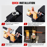 Nilight Top Post Knife Blade Master Switch 12V 24V 250A Battery Negative Disconnect Shut Off Kill Power Isolator for Car Truck Marine RV Vehicle and Electrical Equipment, view 6