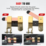 Nilight Top & Side Post Adjustable Knife Blade Master Kill Switch 12V 24V 250A Battery Negative Disconnect Shut Off Kill Power Isolator for Car Truck Marine RV Vehicle and Electrical Equipment, view 3