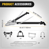 Nilight Tow Bar with Safety Chains, Coupler Fits 2-Inch Hitch Ball, 5500 lbs Towing Capacity, 41-in Opening Width, Bumper-Mounted Universal Towing Bar for RV, Car, Trailer, Truck, Alloy Steel, view 2