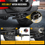 Nilight Tow Hitch Step Bar 2 Inch Receiver Bumper Guard Jeep Truck SUV Van | Rear Bumper Protector Heavy Duty Steel 350lbs Capacity Wide Non-Slip 5/8 Inch Pin Clip Anti-Rattle Stabilizer Rust-Resistant, view 5