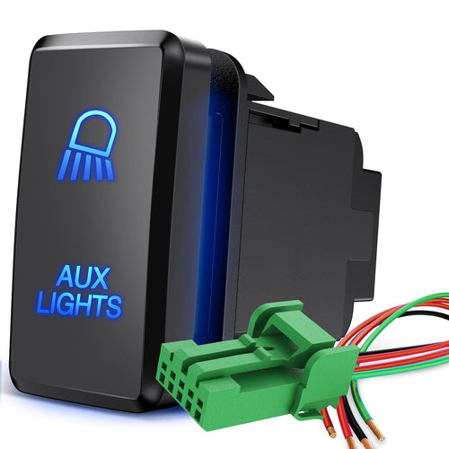 Nilight Toyota AUX Lights Push Button Switch 12V ON Off Switch with Connector Wire Kit