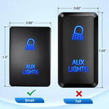Nilight Toyota AUX Lights Push Button Toyota AUX Lights Push Button Square Switch 12V ON Off Switch with Connector Wire Kit Switch 12V ON Off Switch with Connector Wire Kit, view 2