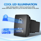 Nilight Toyota AUX Lights Push Button Toyota AUX Lights Push Button Square Switch 12V ON Off Switch with Connector Wire Kit Switch 12V ON Off Switch with Connector Wire Kit, view 4