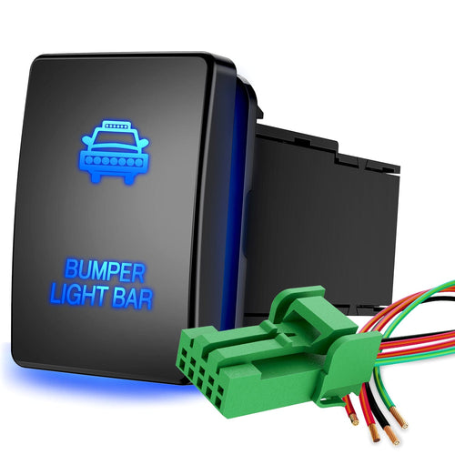 Nilight Toyota Bumper Light Bar Push Button Square Switch 12V ON Off Switch with Connector Wire Kit