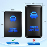Nilight Toyota Bumper Light Bar Push Button Square Switch 12V ON Off Switch with Connector Wire Kit, view 2