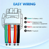 Nilight Toyota Bumper Light Bar Push Button Square Switch 12V ON Off Switch with Connector Wire Kit, view 3