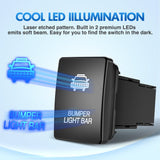 Nilight Toyota Bumper Light Bar Push Button Square Switch 12V ON Off Switch with Connector Wire Kit, view 4