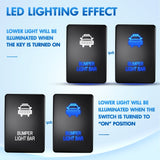 Nilight Toyota Bumper Light Bar Push Button Square Switch 12V ON Off Switch with Connector Wire Kit, view 5