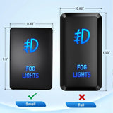 Nilight Toyota Fog Lights Push Button ON/Off Small Switch, view 2