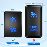 Nilight Toyota Rocker Lights Push Button Square Switch 12V ON Off Switch with Connector Wire Kit, view 2