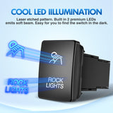 Nilight Toyota Rocker Lights Push Button Square Switch 12V ON Off Switch with Connector Wire Kit, view 4