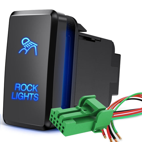 Nilight Toyota Rocker Lights Push Button Switch 12V ON Off Switch with Connector Wire Kit