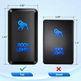 Nilight Toyota Rocker Lights Push Button Switch 12V ON Off Switch with Connector Wire Kit, view 2