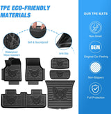 Nilight TPE Floor Mats & Cargo Mats Set for Tesla Model Y (5 Seat only) | 2021 2022 2023 2024 2025 All Weather Custom Fit Heavy Duty Floor Liners, view 3