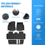 Nilight 2020 2021 2022 2023 2024 2025 Tesla Model Y 7 Seats TPE Floor Mats, view 3