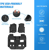 Nilight TPE Floor Mats for Chevy Chevrolet Suburban GMC Yukon XL Bucket Seats 2015 2016 2017 2018 2019 2020 All Weather Custom Fit Heavy Duty Floor Liners, view 3