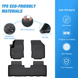 Nilight TPE Floor Mats for Chevy Equinox GMC Terrain 2018 2019 2020 2021 2022 2023 2024,All Weather Custom Fit Heavy Duty Floor Liners, view 3