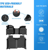 Nilight TPE Floor Mats for Chevy Silverado GMC Sierra 1500 Bench Seat 2019-2026, 2020 2021 2022 2023 2024 2025 2026 Chevrolet Silverado GMC Sierra 2500HD 3500HD Crew Cab W/O Rear Underseat Storage Box, view 3