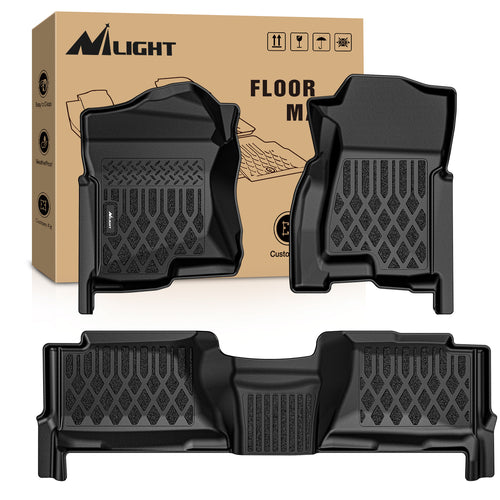 Nilight TPE Floor Mats for Chevy Silverado GMC Sierra 1500 Crew Cab 2007-2013, Silverado GMC Sierra 2500 3500 2007 2008 2009 2010 2011 2012 2013 2014 All Weather Custom Fit Heavy Duty Floor Liners