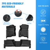 Nilight TPE Floor Mats for Chevy Silverado GMC Sierra 1500 Crew Cab 2007-2013, Silverado GMC Sierra 2500 3500 2007 2008 2009 2010 2011 2012 2013 2014 All Weather Custom Fit Heavy Duty Floor Liners, view 3