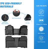 Nilight TPE Floor Mats for Chevy Silverado GMC Sierra 1500 Crew Cab 2014-2018, Chevrolet Silverado Sierra 2500HD 3500HD 2015 2016 2017 2018 2019 All Weather Custom Fit Heavy Duty Floor Liners, view 3