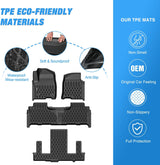Nilight TPE Floor Mats for Chevy Tahoe GMC Yukon Denali Cadillac Escalade Bucket Seats 2021 2022 2023 2024 2025 2026 All Weather Custom Fit Heavy Duty Floor Liners, view 3