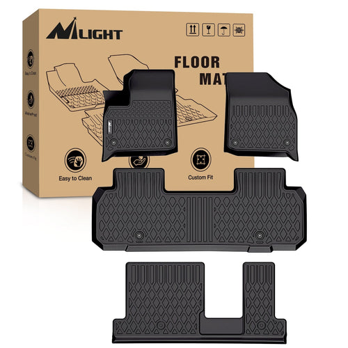 Nilight 2018 2019 2020 2021 2022 2023 2024 2025 Chevy Traverse 8 Seats 2nd Row Bench Seat TPE Floor Mats