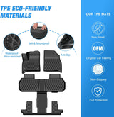 Nilight TPE Floor Mats for Chevy Traverse GMC Acadia 7 Seats 2024-2026 & Buick Enclave 7 Seats 2025 2026 All Weather Custom Fit Heavy Duty Floor Liners, view 3