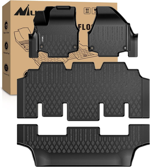 Nilight TPE Floor Mats for Chrysler Pacifica 2017 2018 2019 2020 2021 2022 2023 2024 2025 2026 (Not Hybrid) All Weather Custom Fit Heavy Duty Floor Liners