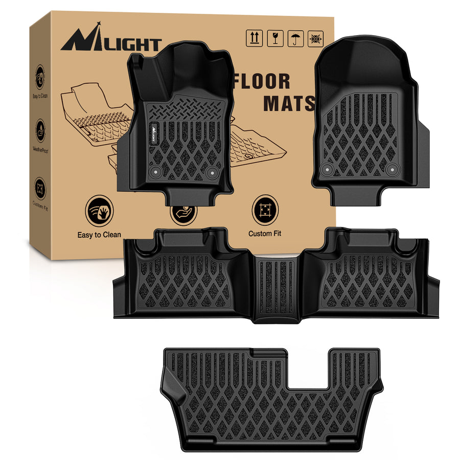 Nilight TPE Floor Mats for Dodge Durango 7 Seats 2nd Row Bench Seat 2016 2017 2018 2019 2020 2021 2022 2023 2024 2025 2026 All Weather Custom Fit Heavy Duty Floor Liners