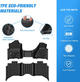Nilight TPE Floor Mats for Dodge Ram 1500 2500 3500 Bench Seat Crew Cab 2013 2014 2015 2016 2017 2018 & Ram 1500 Classic 2019 2020 2021 2022 2023 2024 All Weather Custom Fit Heavy Duty Floor Liners, view 3