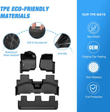 Nilight TPE Floor Mats for Ford Expedition & Max Bench Seat 2018 2019 2020 2021 2022 2023 2024 2025 All Weather Custom Fit Heavy Duty Floor Liners, view 3