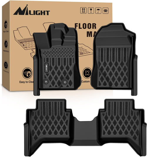 Nilight TPE Floor Mats for Ford Ranger SuperCrew Cab 2024 2025 2026 | All Weather Custom Fit Heavy Duty Floor Liners