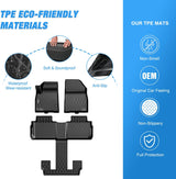 Nilight TPE Floor Mats for GMC Acadia Bucket Seats 2017 2018 2019 2020 2021 2022 All Weather Custom Fit Heavy Duty Floor Liners, view 3