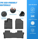 Nilight TPE Floor Mats for Honda Passport 2019 2020 2021 2022 2023 2024 2025 All Weather Custom Fit Heavy Duty Floor Liners, view 3