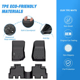 Nilight 2013 2014 2015 2016 2017 2018 Jeep Wrangler JK Unlimited 4 Doors (Not for JL 4XE) TPE Floor Mats, view 3