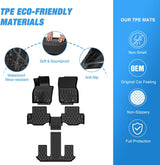 Nilight TPE Floor Mats for Mazda CX-90 & CX90 PHEV 7 Seats 2024 2025 2026 All Weather Custom Fit Heavy Duty Floor Liners, view 3
