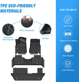 Nilight TPE Floor Mats for Nissan Armada 8 Seats/Infiniti QX80 2025 2026 All Weather Custom Fit Heavy Duty Floor Liners, view 3