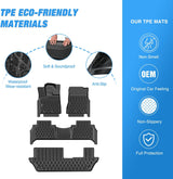 Nilight TPE Floor Mats for Nissan Armada Infiniti QX80 7seats 2025 2026 All Weather Custom Fit Heavy Duty Floor Liners, view 3