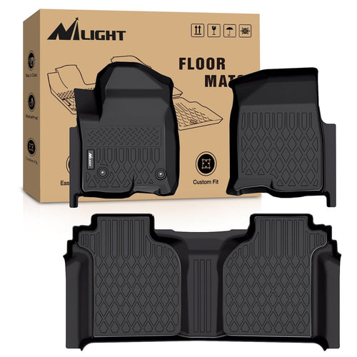 Nilight 2019 2020 2021 2022 2023 2024 2025 Chevy Silverado 1500 / GMC Sierra 1500 / 2020 2021 2022 2023 2024 2025 Chevrolet Silverado / GMC Sierra 2500HD 3500HD Crew Cab TPE Floor Mats