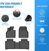 Nilight TPE Floor Mats for Subaru Solterra Toyota BZ4X 2023 2024 2025 2026, All Weather Custom Fit Heavy Duty Floor Liners, view 3