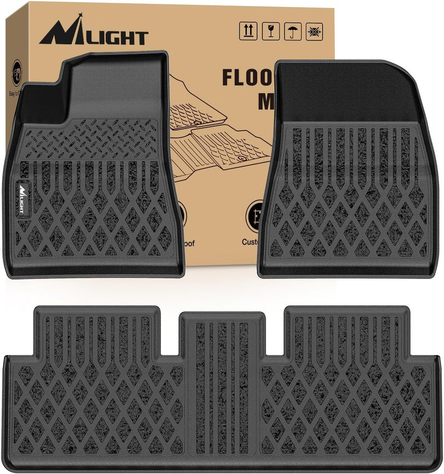 Nilight TPE Floor Mats for Tesla Model 3 2024 2025 2026 All Weather Custom Fit Heavy Duty Floor Liners