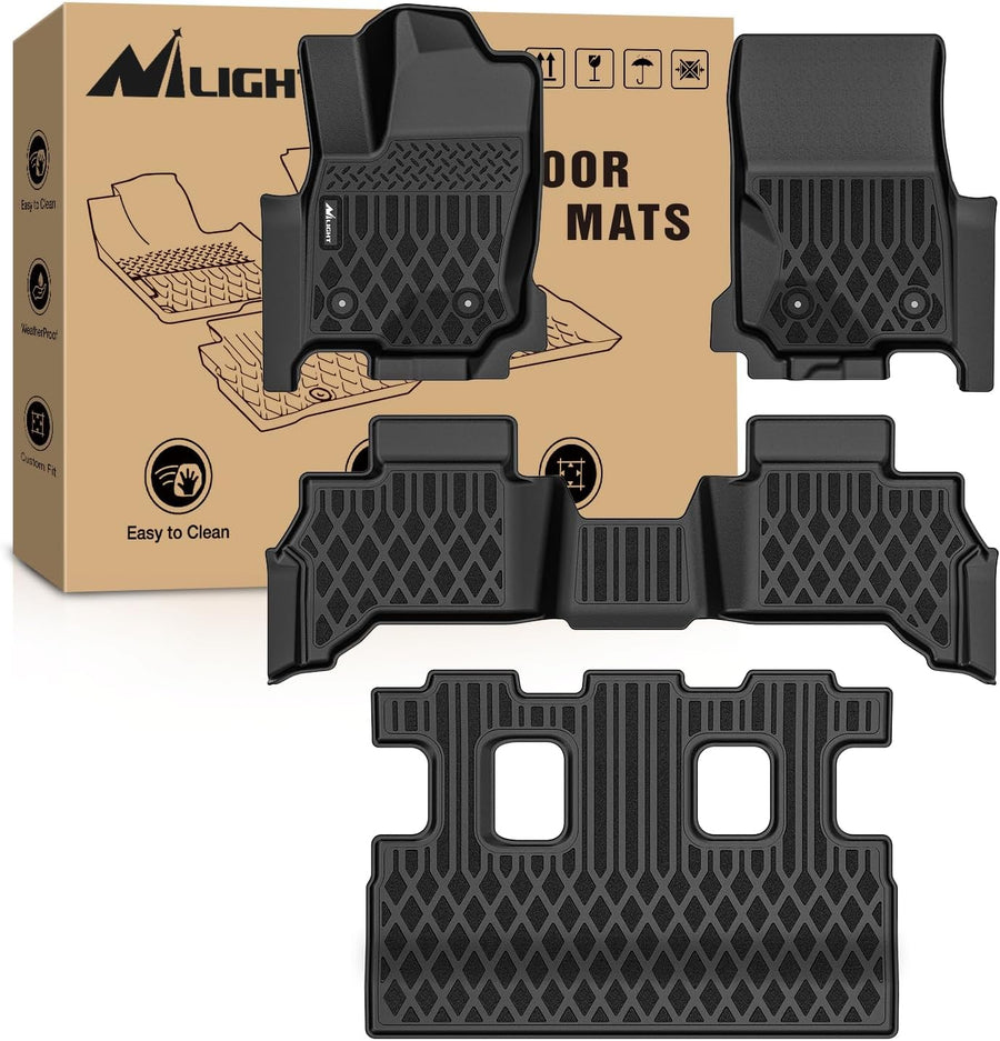 Nilight TPE Floor Mats for Toyota 4Runner 7 Seats Only 2025 2026 | All Weather Custom Fit Heavy Duty Floor Liners