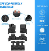 Nilight TPE Floor Mats for Toyota 4Runner 7 Seats Only 2025 2026 | All Weather Custom Fit Heavy Duty Floor Liners, view 3