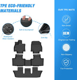 Nilight TPE Floor Mats for Toyota Grand Highlander 2024 2025 2026 with Subwoofer (Include Hybrid) Lexus TX350 2024 2025 2026, All Weather Custom Fit Heavy Duty Floor Liners, view 3